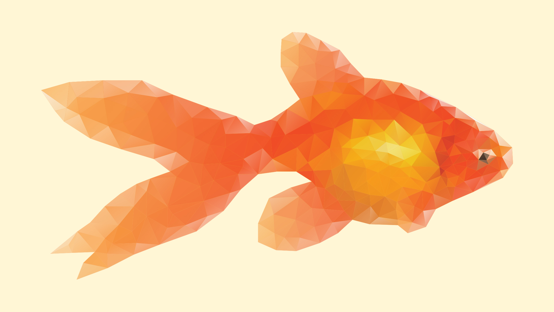 Золотая рыбка Low Poly