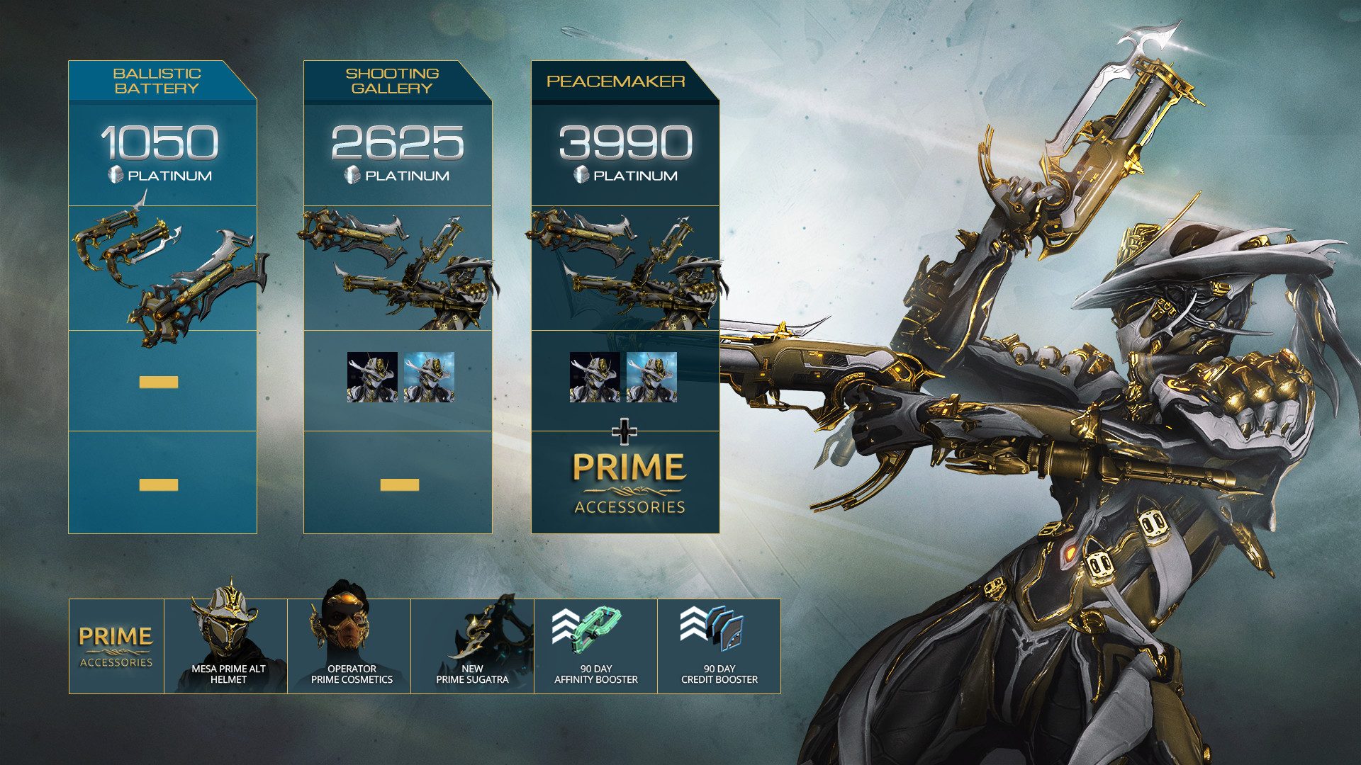Mesa Prime Shooting Gallery · Warframe Mesa Prime Access Shooting Gallery Pack (App 1000781