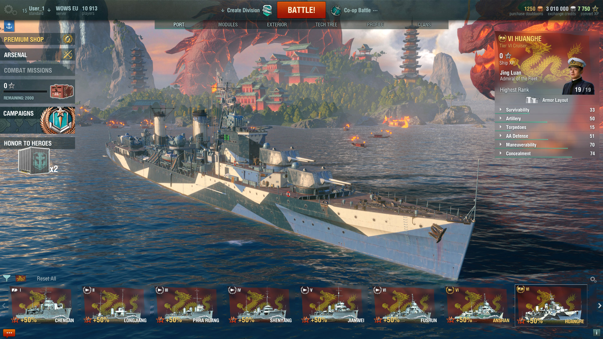 Steam World Of Warships Huanghe Pack