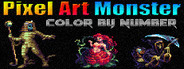 Pixel Art Monster - Color by Number