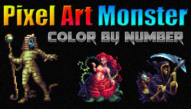 Pixel Art Monster - Color by Number a Steamen