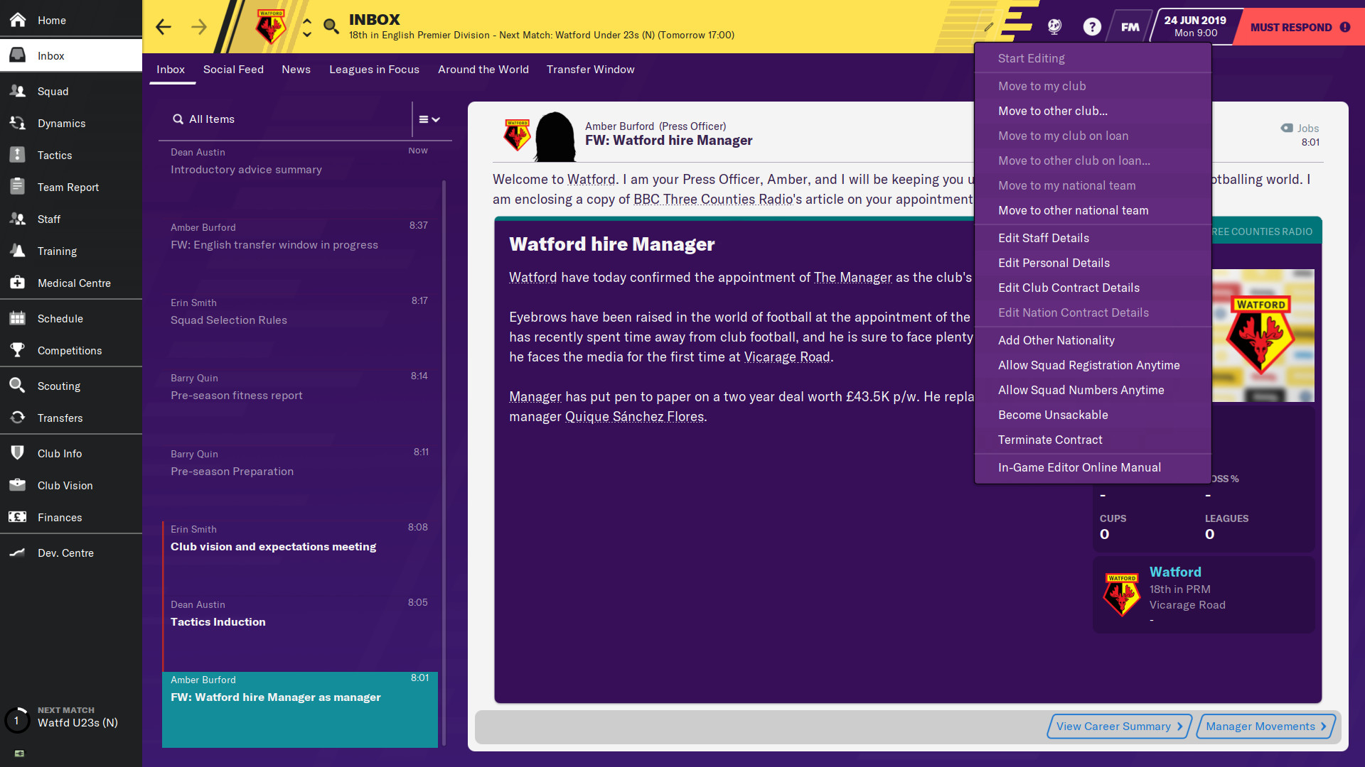 Football Manager 2020 In-game Editor sur Steam