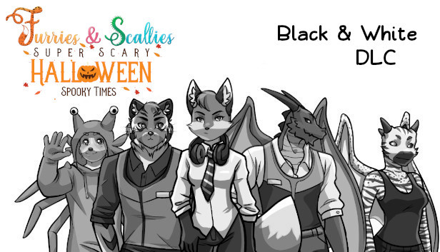 Furries & Scalies: Super Scary Halloween Spooky Times: Black & White Steam capsule image