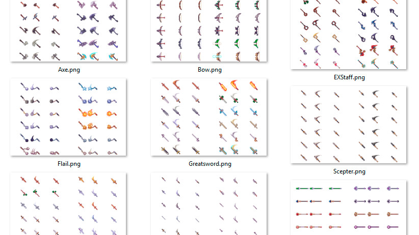 rpg maker mv weapon sprite sheets