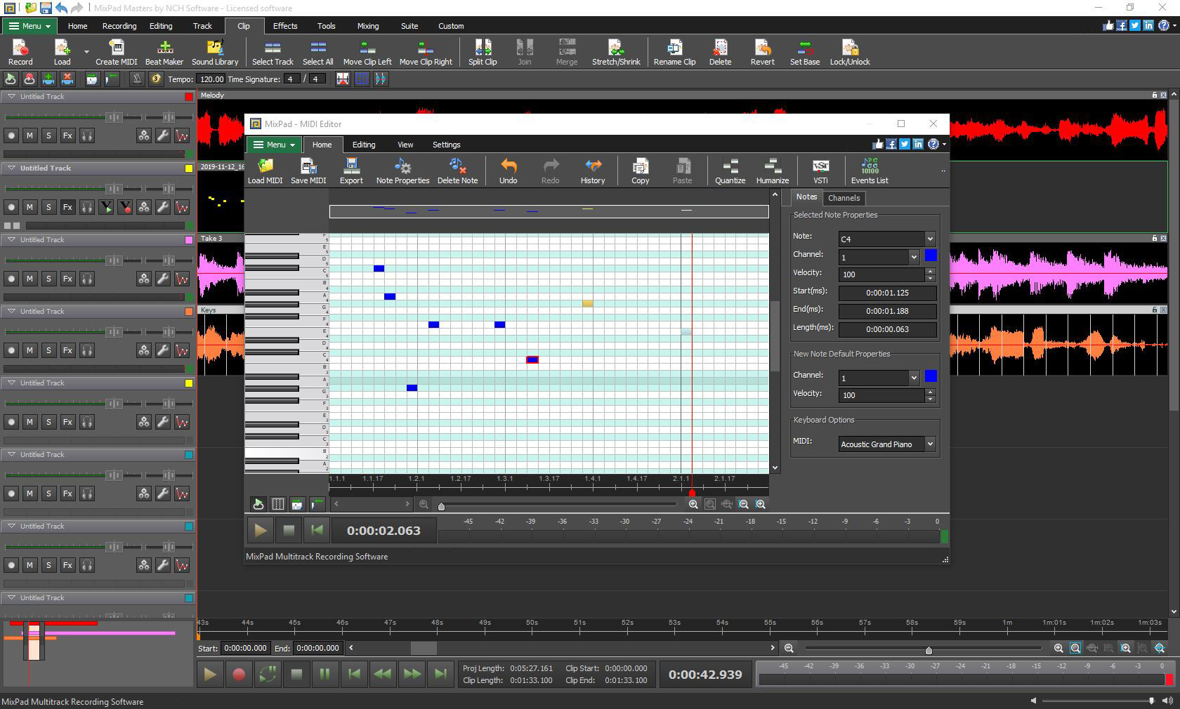 how to autotune mixpad multitrack recording software