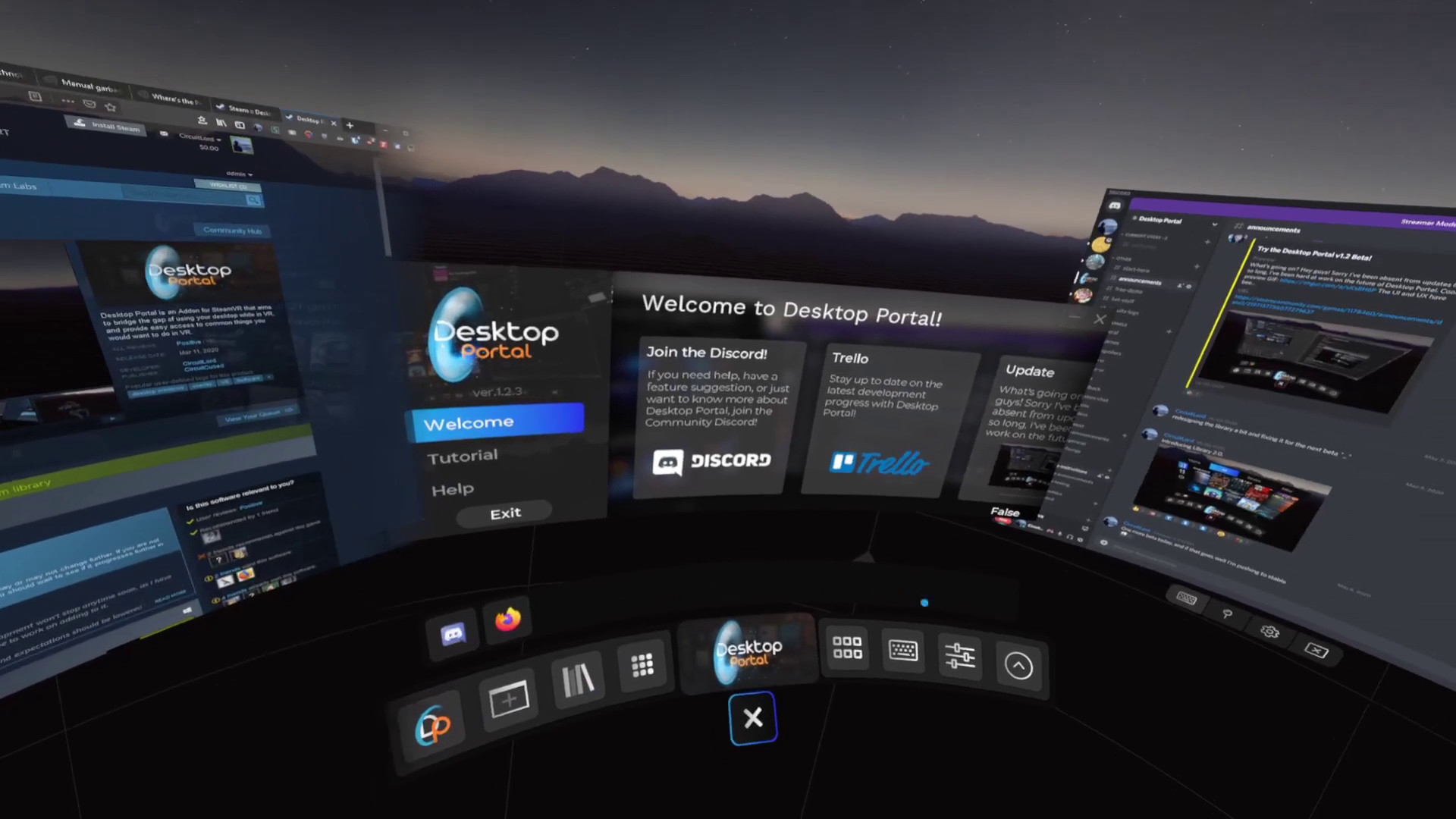 Portal desktop. VR desktop. Steam VR портал. Меню Virtual desktop.