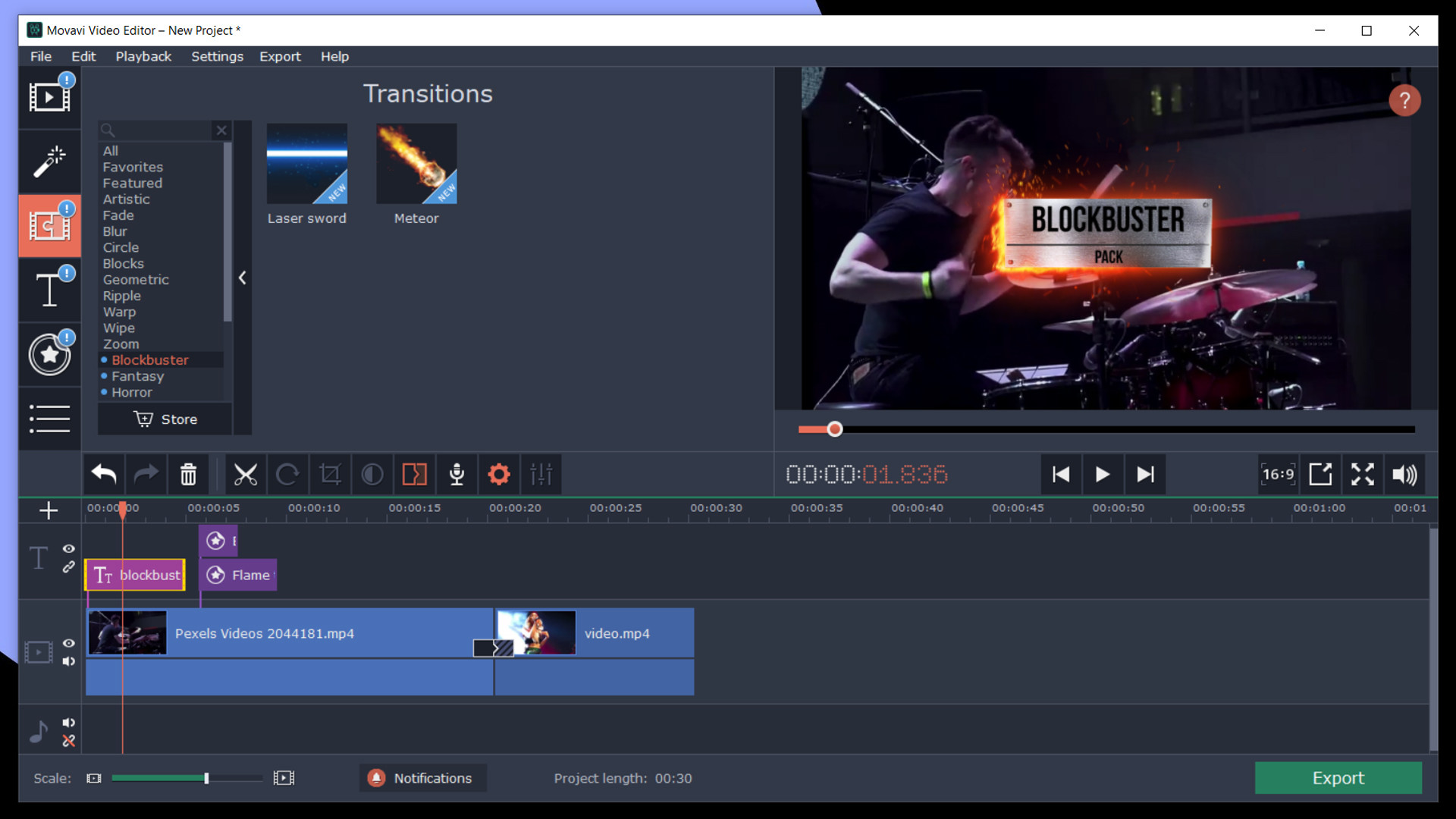 Movavi Video Editor Plus 2021 - Cinematic Set For Mac Movavi Video Editor Plus 2021 - Cinematic Set For Mac