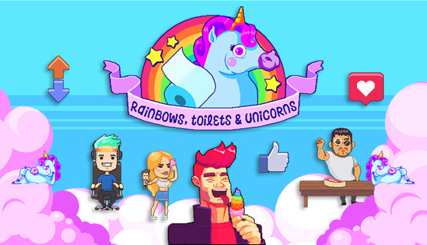 Rainbows, toilets & unicorns - Influencerama Steam capsule image