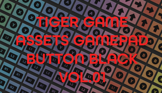 TIGER GAME ASSETS GAMEPAD BUTTON BLACK VOL.01 Steam capsule image