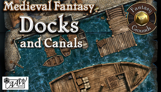 Fantasy Grounds - Black Scrolls Docks and Canals (Map Tile Pack) Steam capsule image