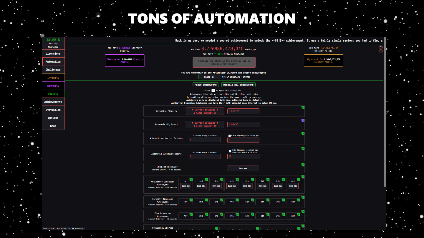 Antimatter Dimensions on Steam