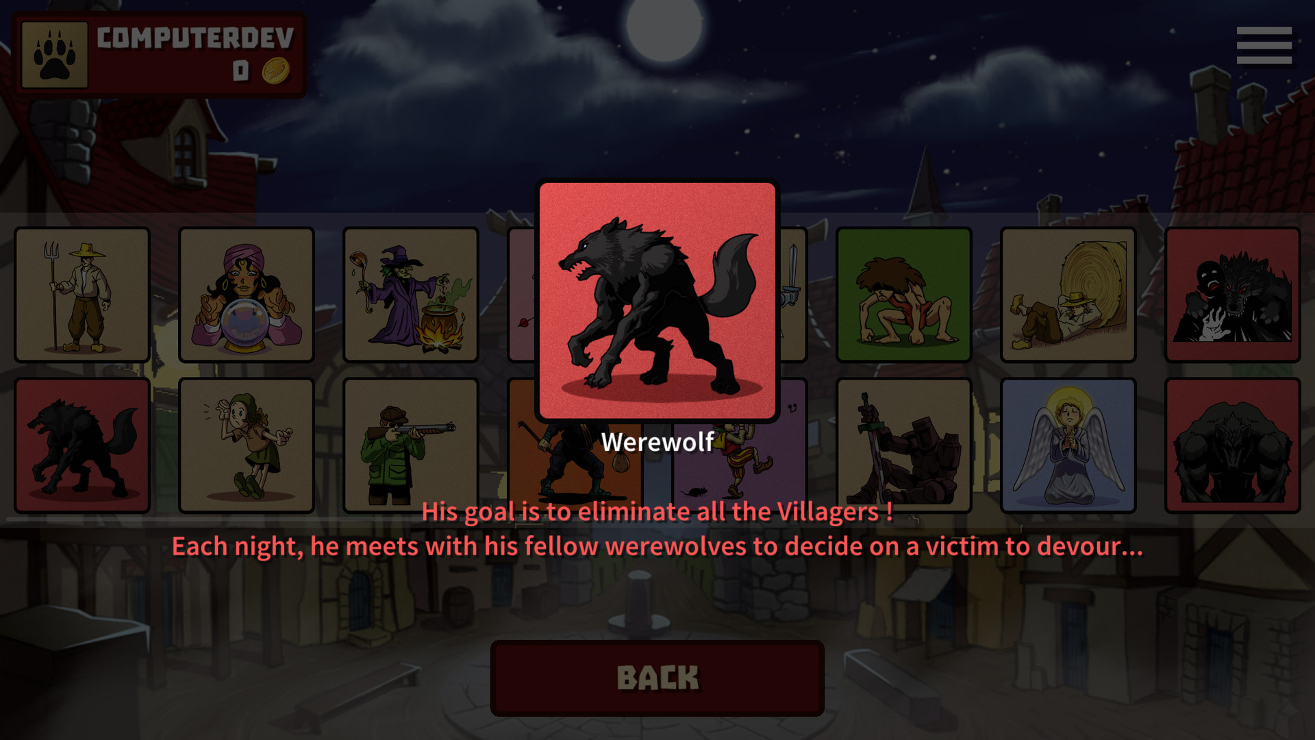 Online werewolf game Wolflord