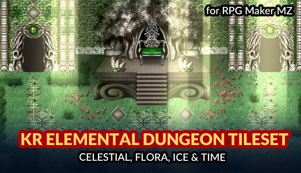 RPG Maker MZ - KR Elemental Dungeon Tileset - Celestial Flora Ice Time Steam capsule image