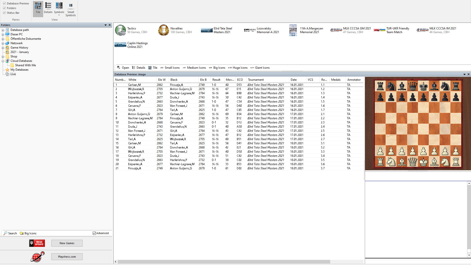 Chessbase 17 - Online Database with 8 million games 