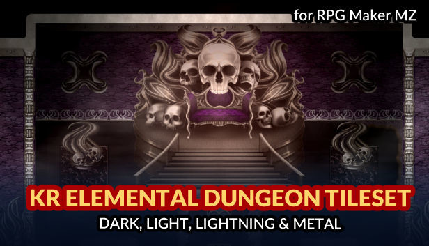 RPG Maker MZ - KR Elemental Dungeon Tileset - Dark Light Lightning Metal Steam capsule image