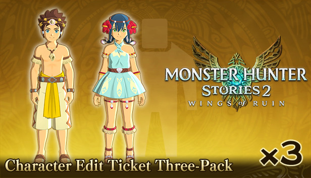 Monster Hunter Stories 2: Wings of Ruin - Character Edit Ticket Three-Pack Steam capsule image