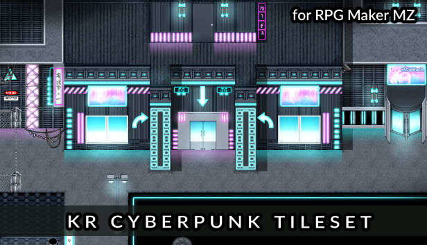 RPG Maker MZ - KR Cyberpunk Tileset Steam capsule image