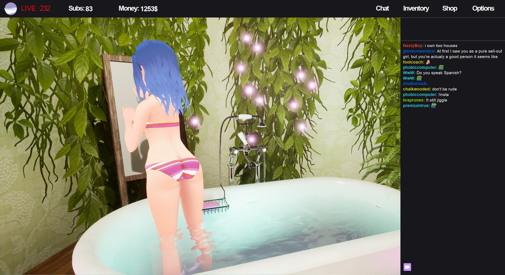 Nude hot tub stream