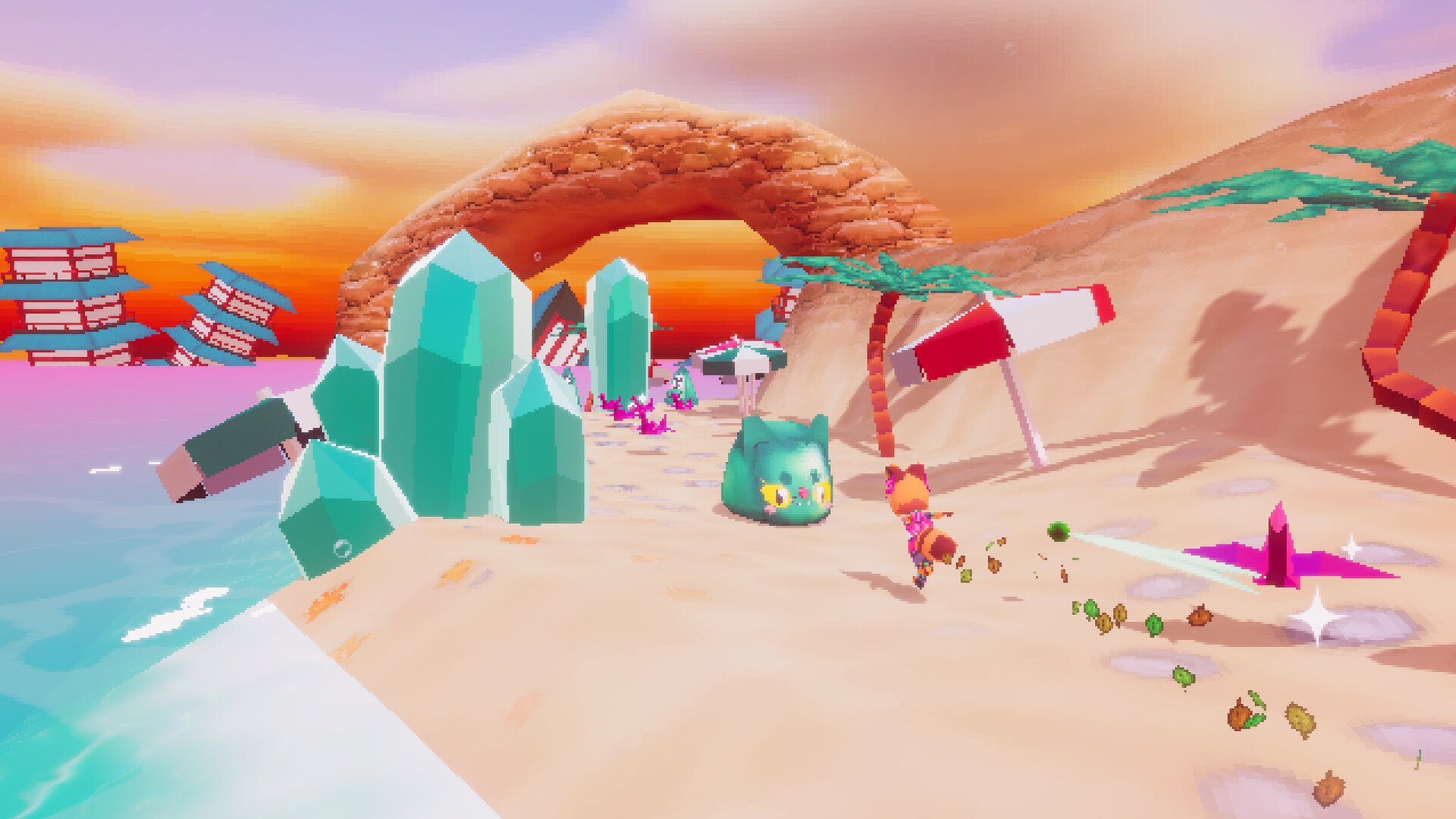 screenshot of the beach level in lunistice