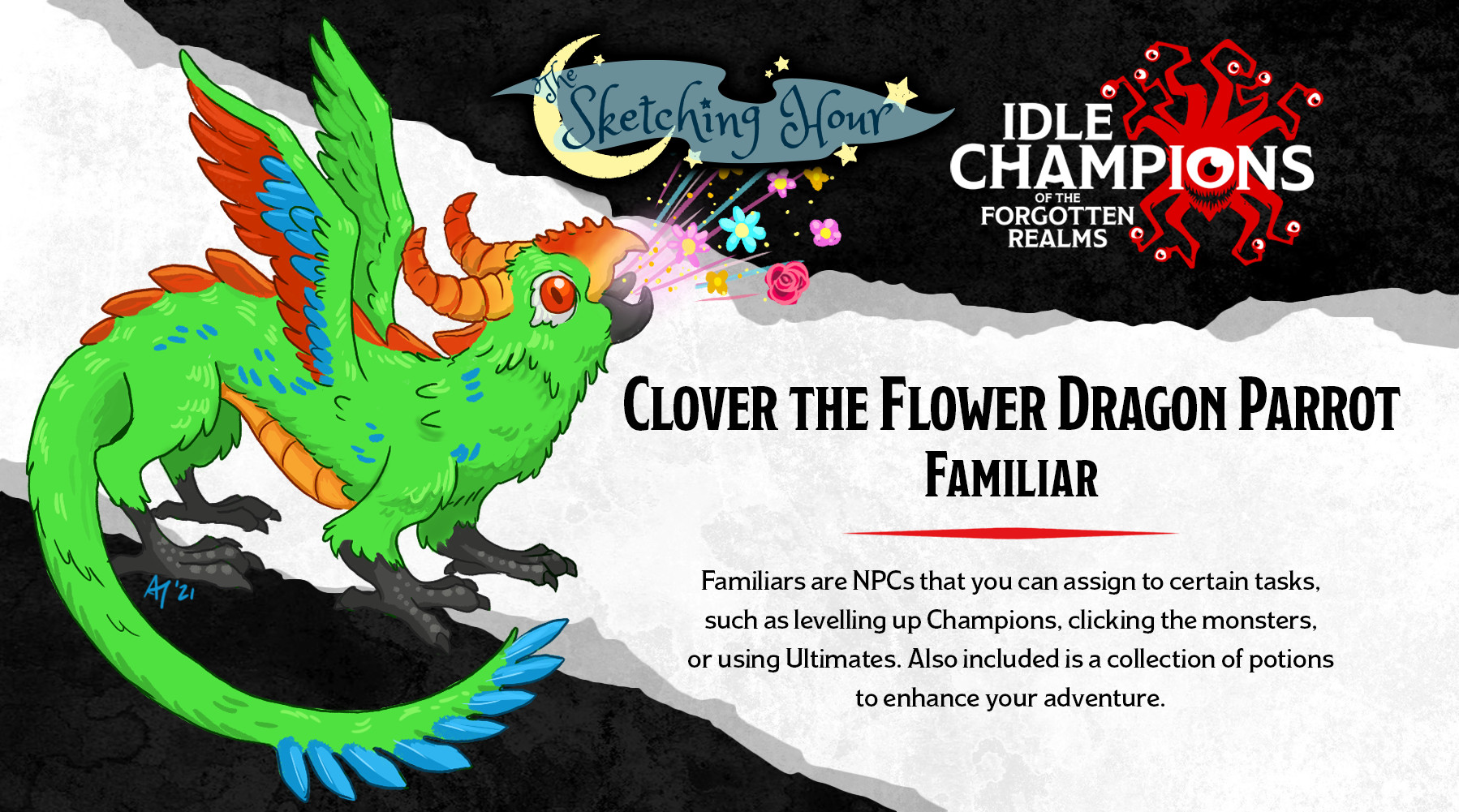 Steam Idle Champions Clover The Flower Dragon Parrot Familiar Pack