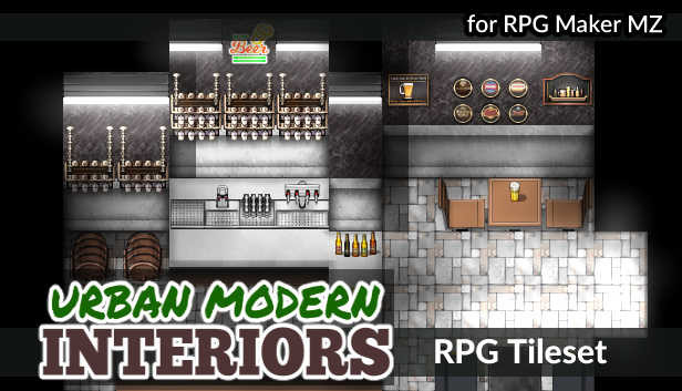 RPG Maker MZ - KR Urban Modern Tileset - Interiors Steam capsule image