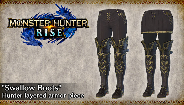 MONSTER HUNTER RISE - "Swallow Boots" Hunter layered armor piece Steam capsule image