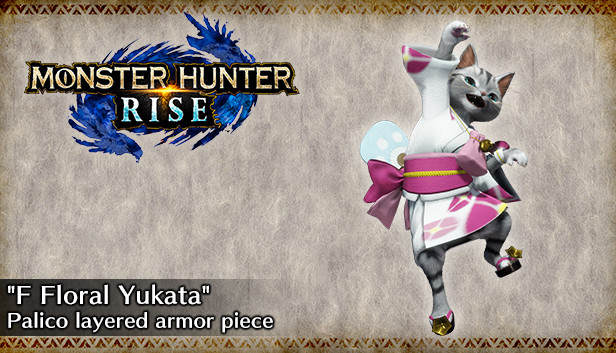 MONSTER HUNTER RISE - "F Floral Yukata" Palico layered armor piece Steam capsule image