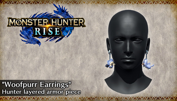 MONSTER HUNTER RISE - "Woofpurr Earrings" Hunter layered armor piece Steam capsule image