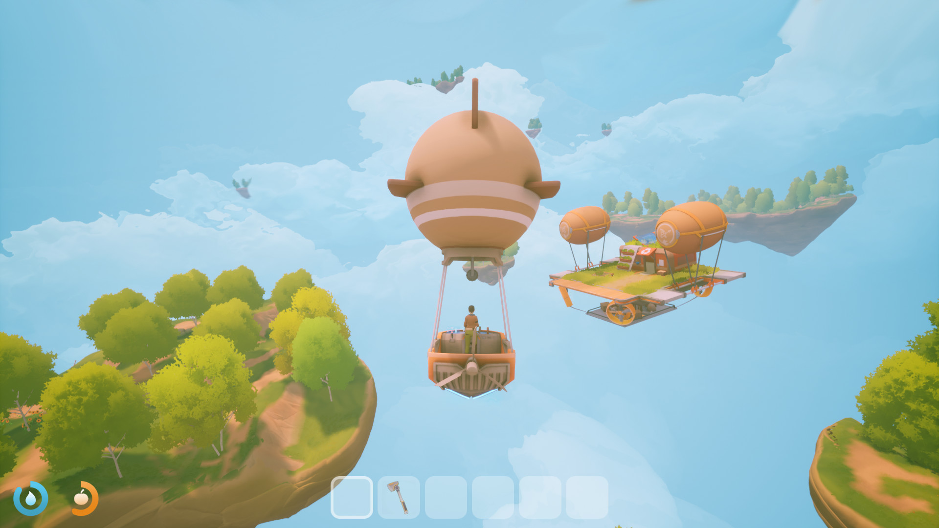 Solarpunk is a co-op 'cozy survival game' set in a world of airships and  floating islands