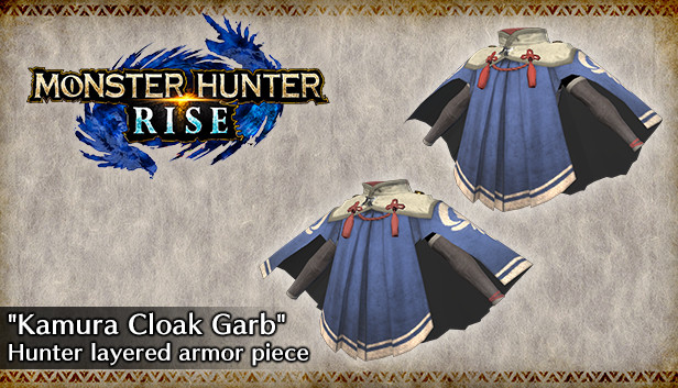 Monster Hunter Rise - "Kamura Cloak Garb" Hunter layered armor piece Steam capsule image