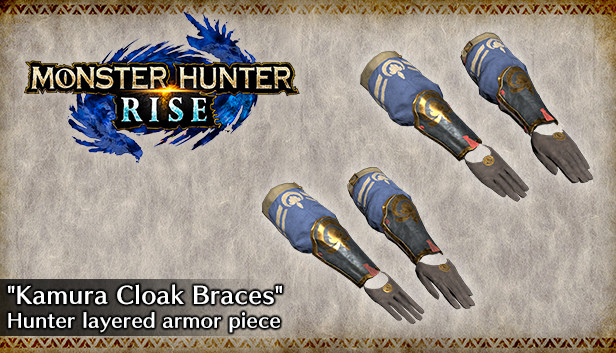 Monster Hunter Rise - "Kamura Cloak Braces" Hunter layered armor piece Steam capsule image