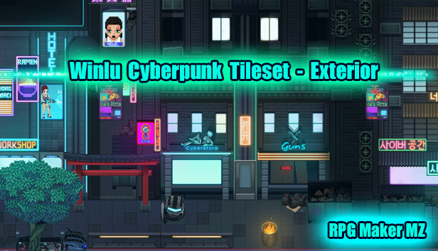 RPG Maker MZ - Winlu Cyberpunk Tileset - Exterior Steam capsule image