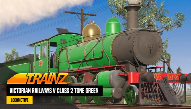 Trainz 2022 DLC - Victorian Railways V Class 2 Tone Green Steam capsule image