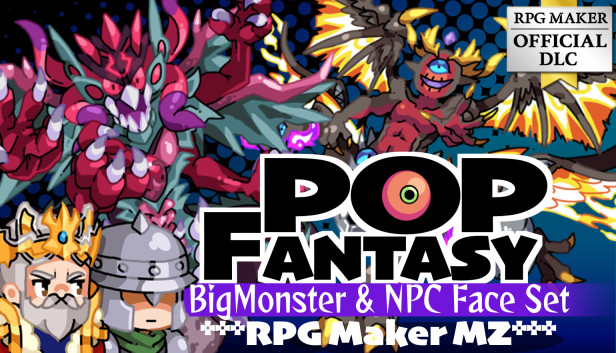 RPG Maker MZ - POP FANTASY BigMonster and NPC Face Set Steam capsule image