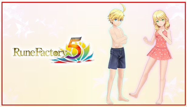 Rune Factory 5 - The Young Proprietress and the Dwarf Swimsuit Set + New Ranger Care Package Item Pack Steam capsule image