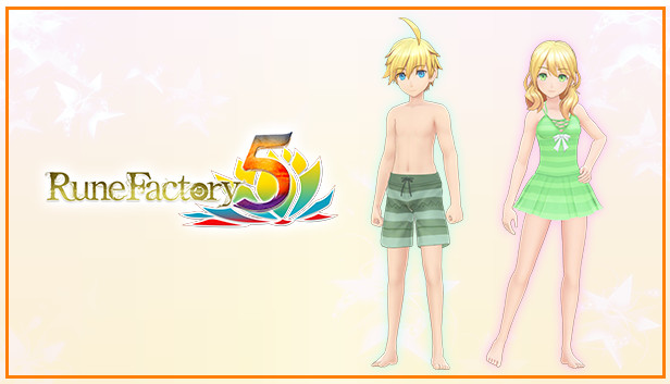 Rune Factory 5 - The Holy Knight and the Bibliophile Swimsuit Set + New Ranger Care Package Item Pack Steam capsule image