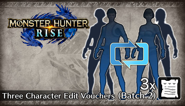 Monster Hunter Rise - Three Character Edit Vouchers (Batch 2) Steam capsule image