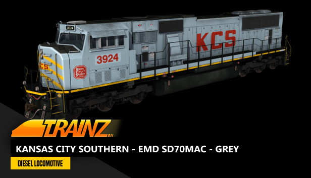 Trainz 2022 DLC - Kansas City Southern - EMD SD70MAC - Grey Steam capsule image