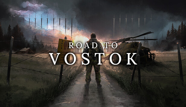 Road to Vostok key art showing a post-apocalyptic landscape on the Finnish-Russian border