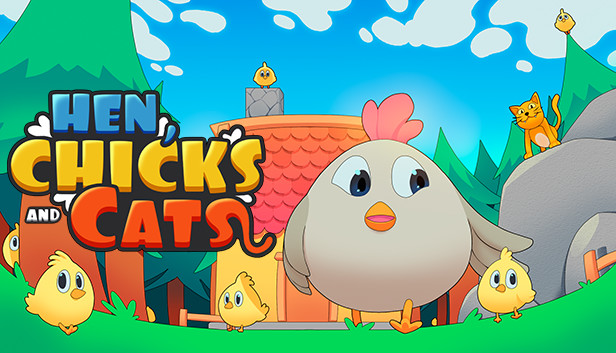 HEN, CHICKS AND CATS