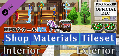 RPG Maker MZ - Shop Materials Tileset - Interior / Exterior header image