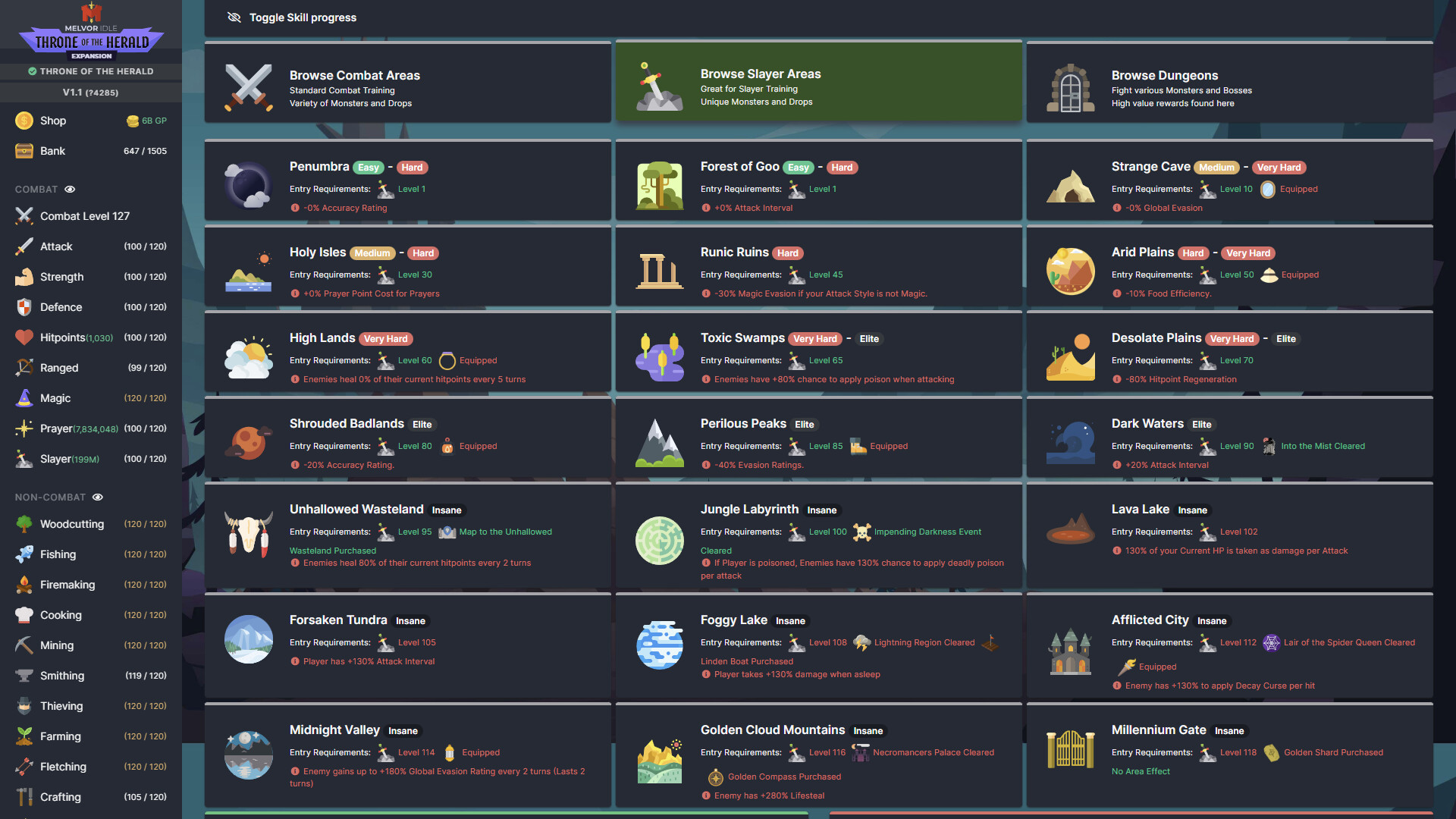 Steam의 Melvor Idle Throne of the Herald