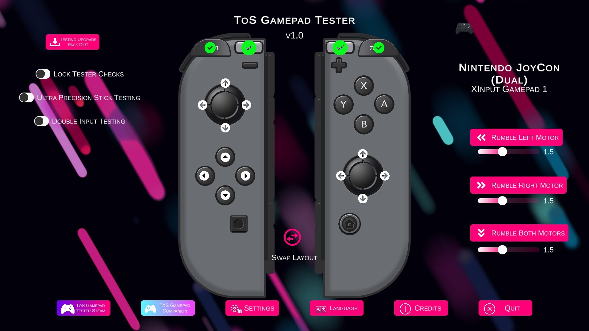 ToS Gamepad Tester on Steam