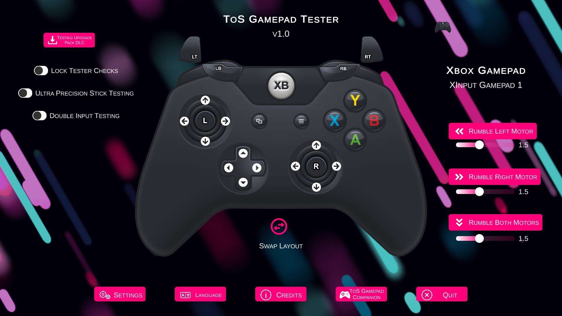 ToS Gamepad Tester - Testing Upgrade Pack on Steam