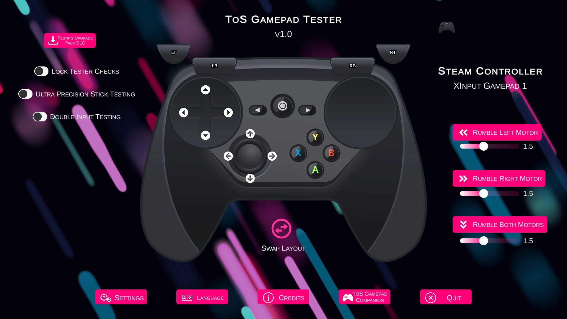 ToS Gamepad Tester - Testing Upgrade Pack Steam'de
