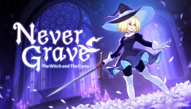 Never Grave The Witch and The Curse key art showing the witch protagonist with her cursed hat