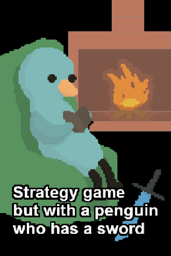 Strategy game but with a penguin who has a sword