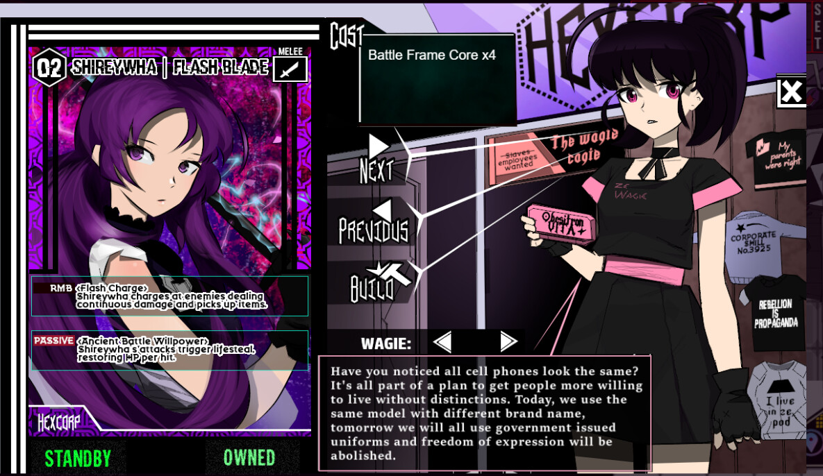 Your Maidbots can be collected in a card style archive