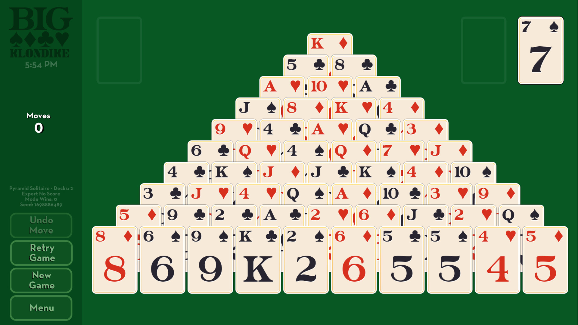 Play Pyramid Klondike Solitaire Online: Free Pyramid Klondike