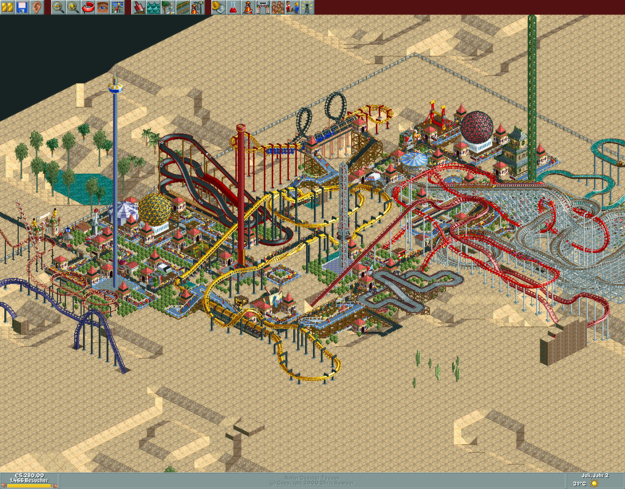 RollerCoaster Tycoon Deluxe Download (1999 Simulation Game)